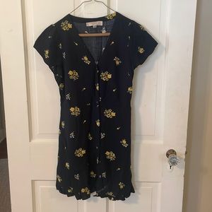 Navy and White Floral Loft Mini Dress